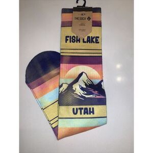 The Sock Line Rick Clothing-Crew Height Socks‎  "fish Lake Utah"L-XL